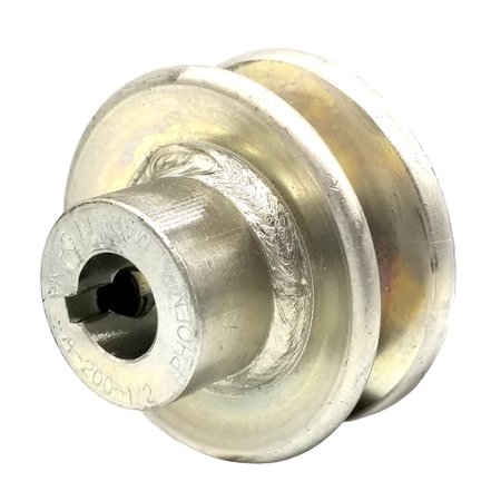 TERRE PRODUCTS V-Groove Drive Pulley - 2'' Dia. - 1/2'' Bore - Steel 120012